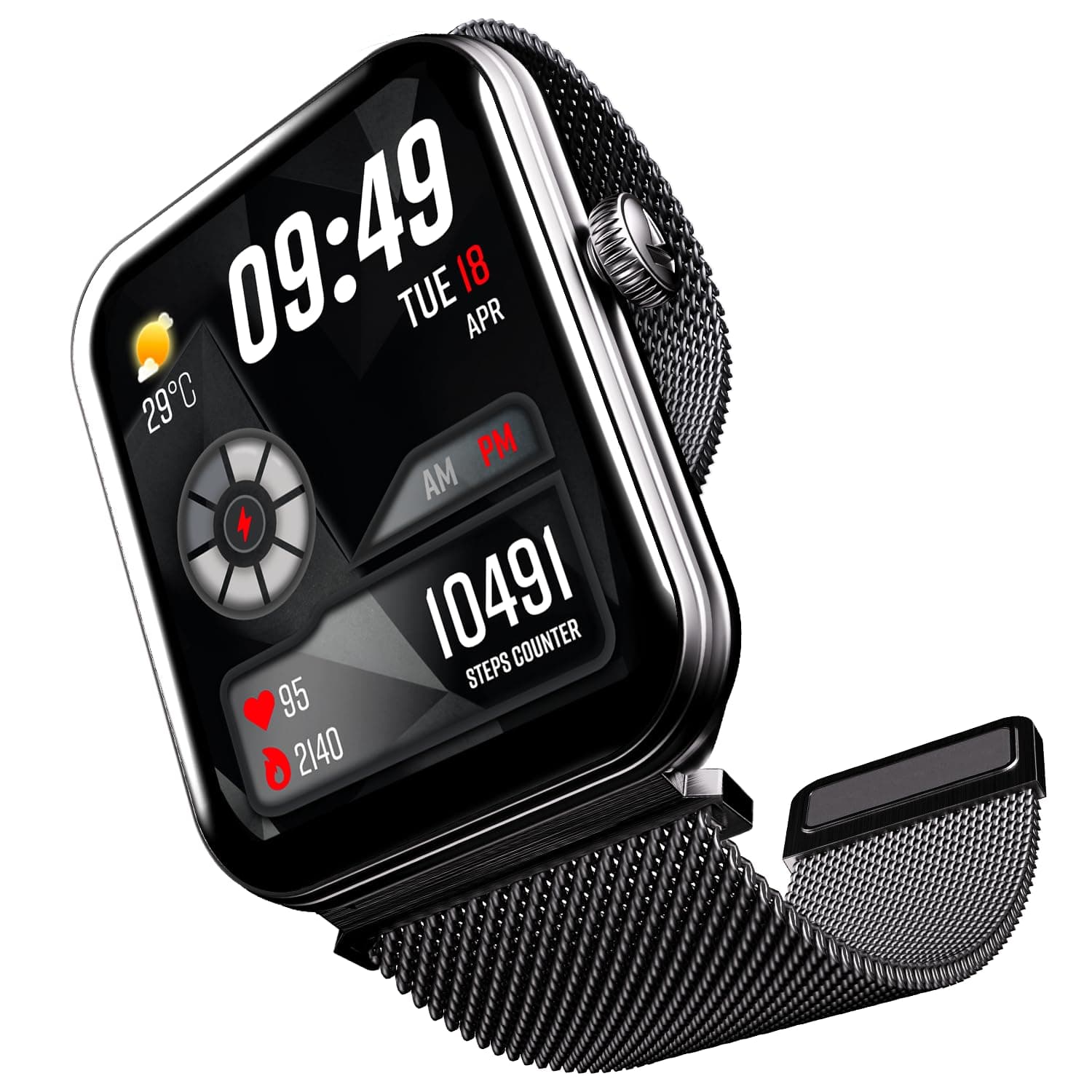 boAt Newly Launched Xtend Plus Smartwatch with 1.78" AMOLED Display, Advanced BT Calling, 100+ Sports Mode, Always On Display, HR & SP02 Monitoring & Stress Monitoring(Metallic Black)