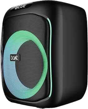 boAt PartyPal 195 Speaker with 50 W Signature Sound, Karaoke with Mic, Up to 6 hrs Playtime, TWS Mode, Bluetooth v5.0, AUX Port, & USB Type-C Port(Mid...