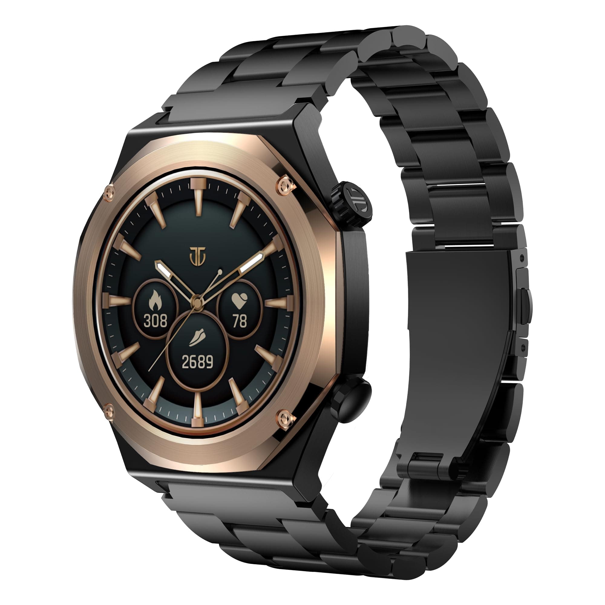 Titan Maestro 1.47" Zero Lag AMOLED Smart Watch for Man with SS316L Stainless Steel, BT Calling, 60Hz Refresh Rate, Health Tracking,10 Days Battery,Wa...