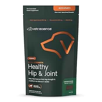 VetriScience Laboratories, GlycoFlex 3 Hip and Joint Supplement for Small Dogs, 60 Bite Sized Chews