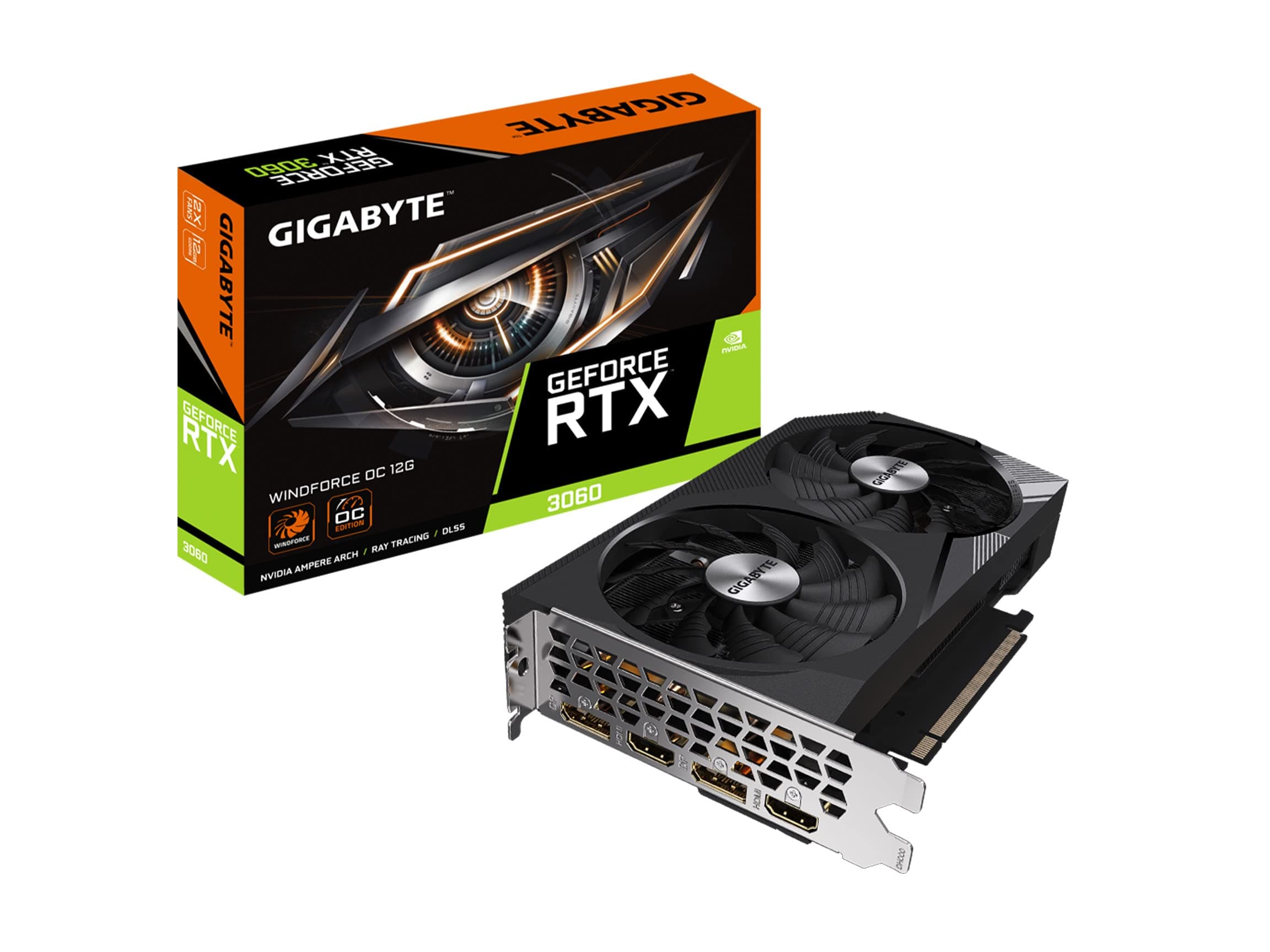 GIGABYTE NVIDIA GeForce RTX™ 3060 WINDFORCE OC 12GB GDDR6 Graphics Card (GV-N3060WF2OC-12GD)