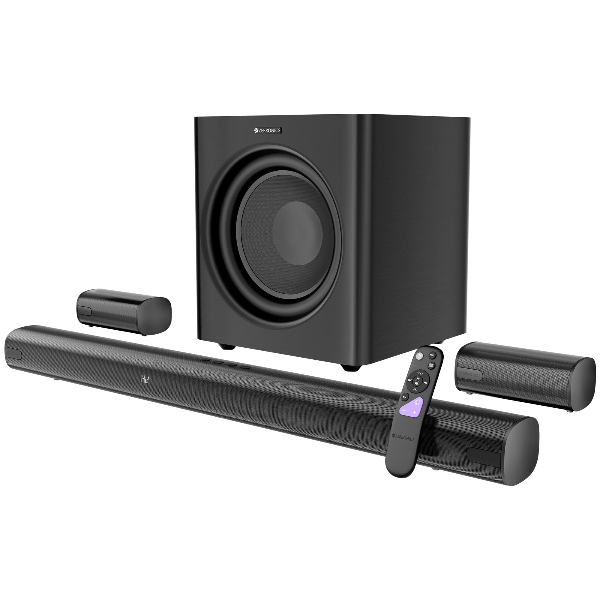 Zebronics Juke Bar 9560 950W Soundbar 2026 Launch, 5.1 CH Surround Sound, Dolby Audio, 30.48cm Wireless Subwoofer, Dual Rear Satellites, BTv5.3, HDMI ...