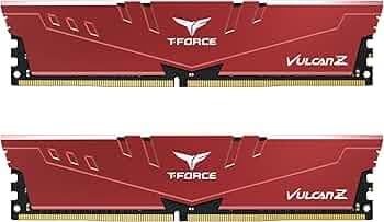TEAMGROUP T-Force Vulcan Z DDR4 32GB Kit (2x16GB) 4000MHz (PC4-32000) CL18 Desktop Memory Module Ram Red - TLZRD432G4000HC18LDC01