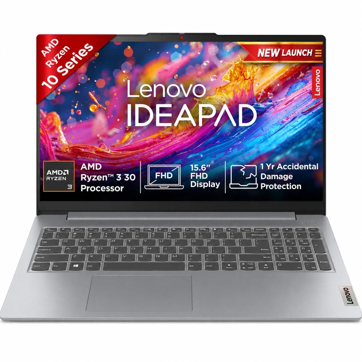 Lenovo IdeaPad Slim 3 Ryzen 3 30 15.6" (39.6cm) FHD Thin and Light Laptop (8GB RAM/512GB SSD/AMD Radeon 610M Graphics/Windows 11/Office 2024/Grey/1.6K...
