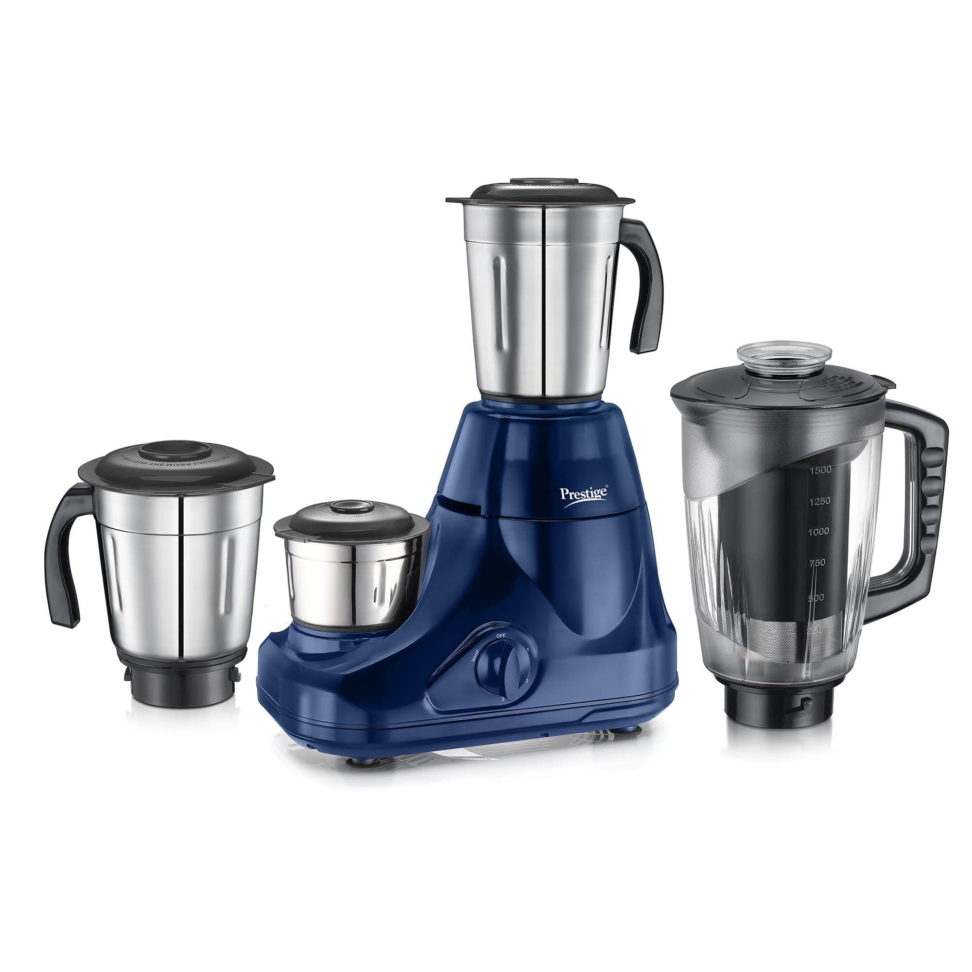 Prestige 750W Astra Neo Mixer Grinder with 4 Jars(3 Stainless Steel Jars,1 Juicer Jar)|1500ml wet Jar,1000ml dry jar,1500ml juice jar,300ml chutney ja...
