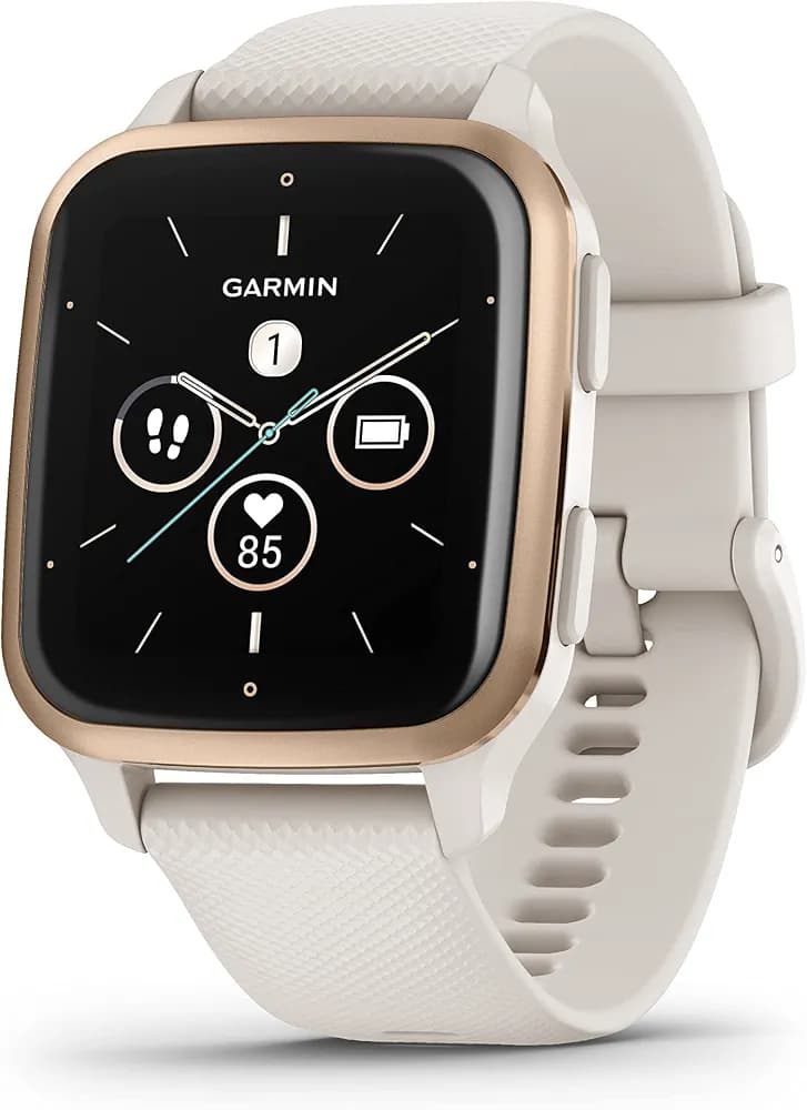Garmin Venu Sq 2 - Music Edition, GPS Smartwatch, All-Day Health Monitoring, Long-Lasting Battery Life, AMOLED Display Peach Gold