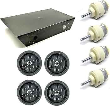 R&D 4 Wheel Car Kit Metal Chassis 260x130x45mm + 500 RPM Dc Motor + 95x20 Mm Wheel Robot Smart Car DIY