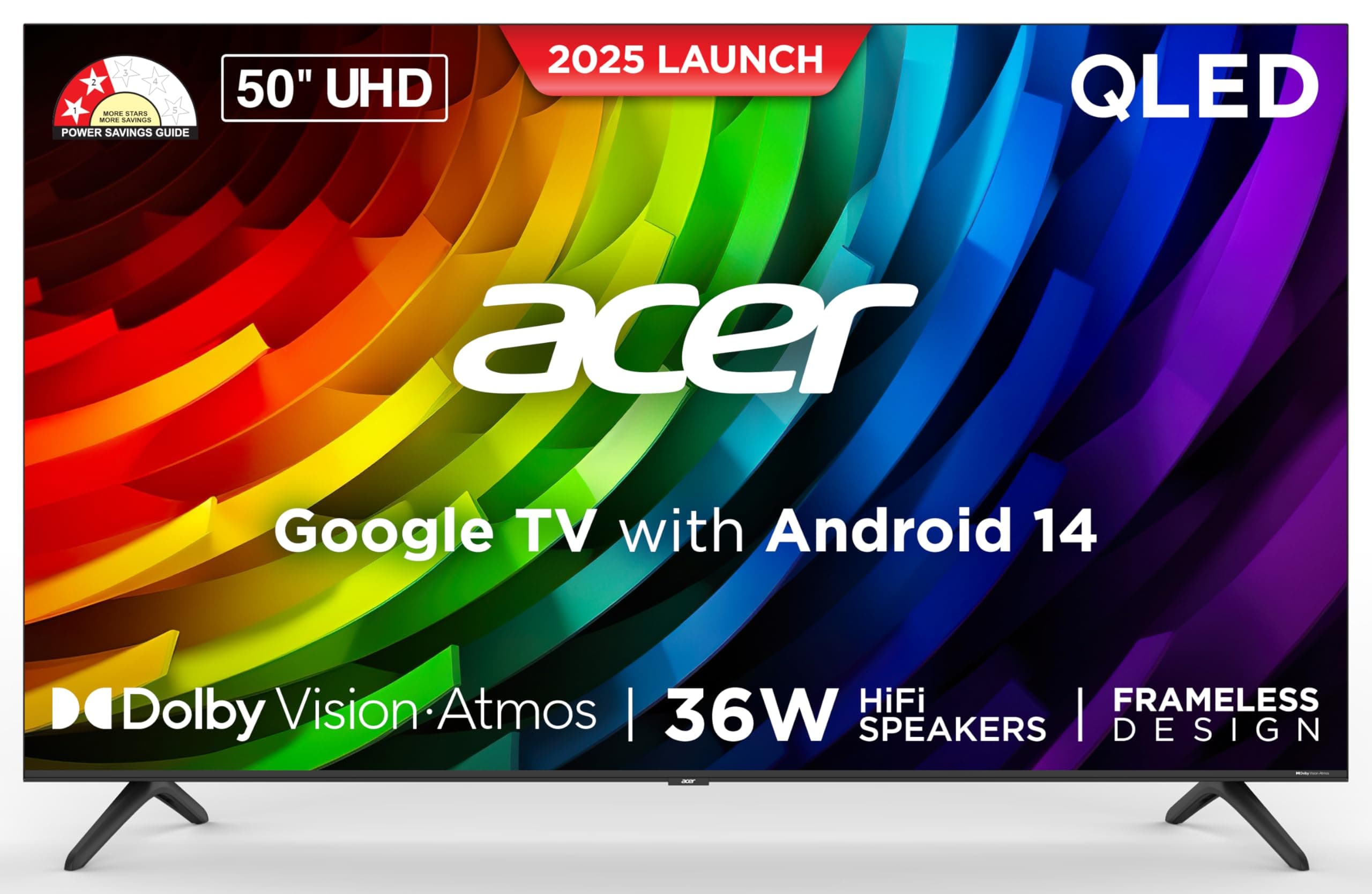 acer 126 cm (50 inches) V PRO Series 4K Ultra HD Smart QLED Google TV AR50QDQGR2851AD