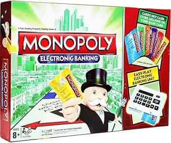 Monopoly -Ultimate Banking Edition Board Game, Electronic Banking Unit, RED Color Game for Families and Kids Ages 8 and Up Party & Fun Games Board Gam...