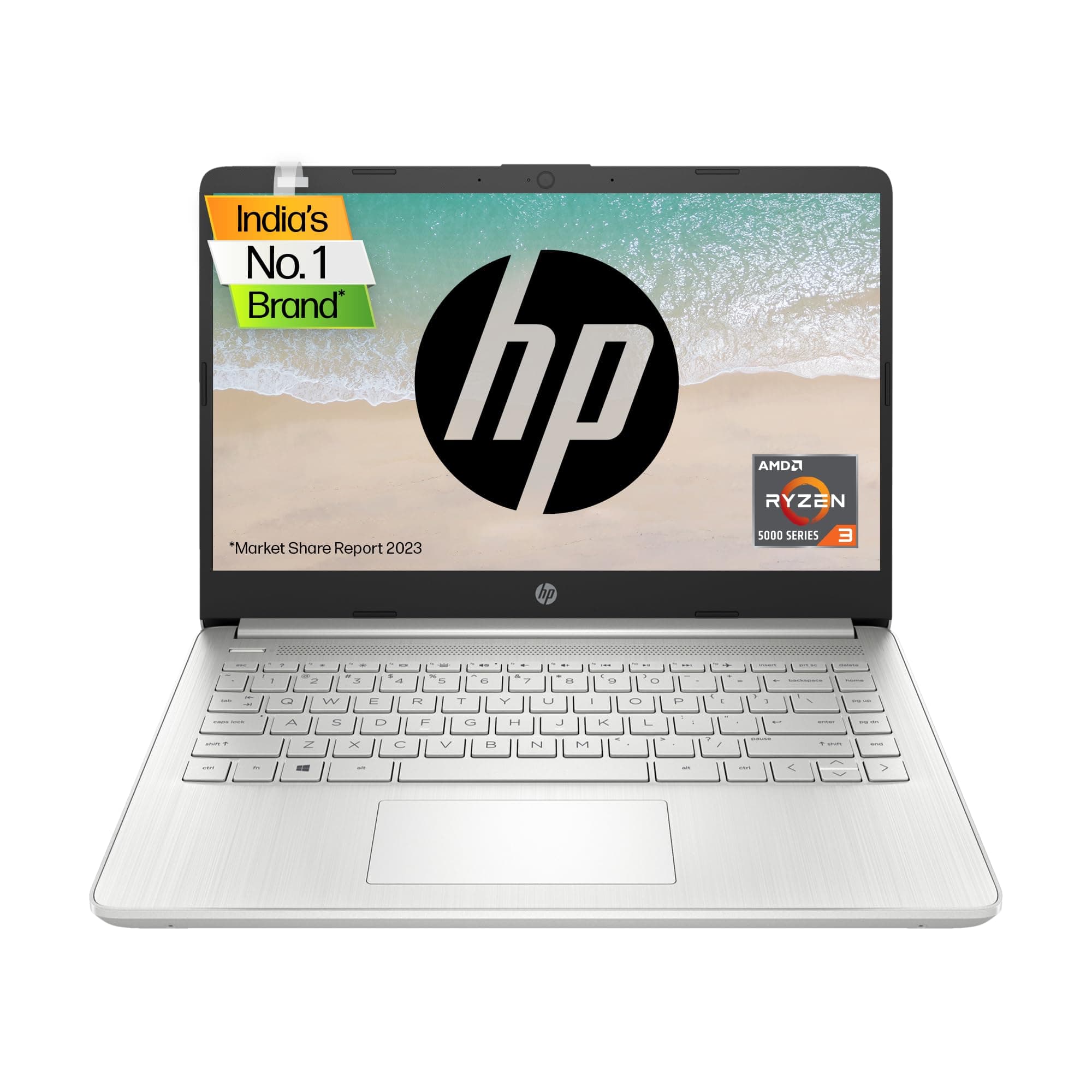 HP 14s, 5th Gen AMD Ryzen 3- 8GB RAM/512GB SSD 14 inch(35.6cm) Laptop, FHD IPS Micro-Edge Display/ Backlit Keyboard/Alexa/Windows 11/Fast Charge/Radeo