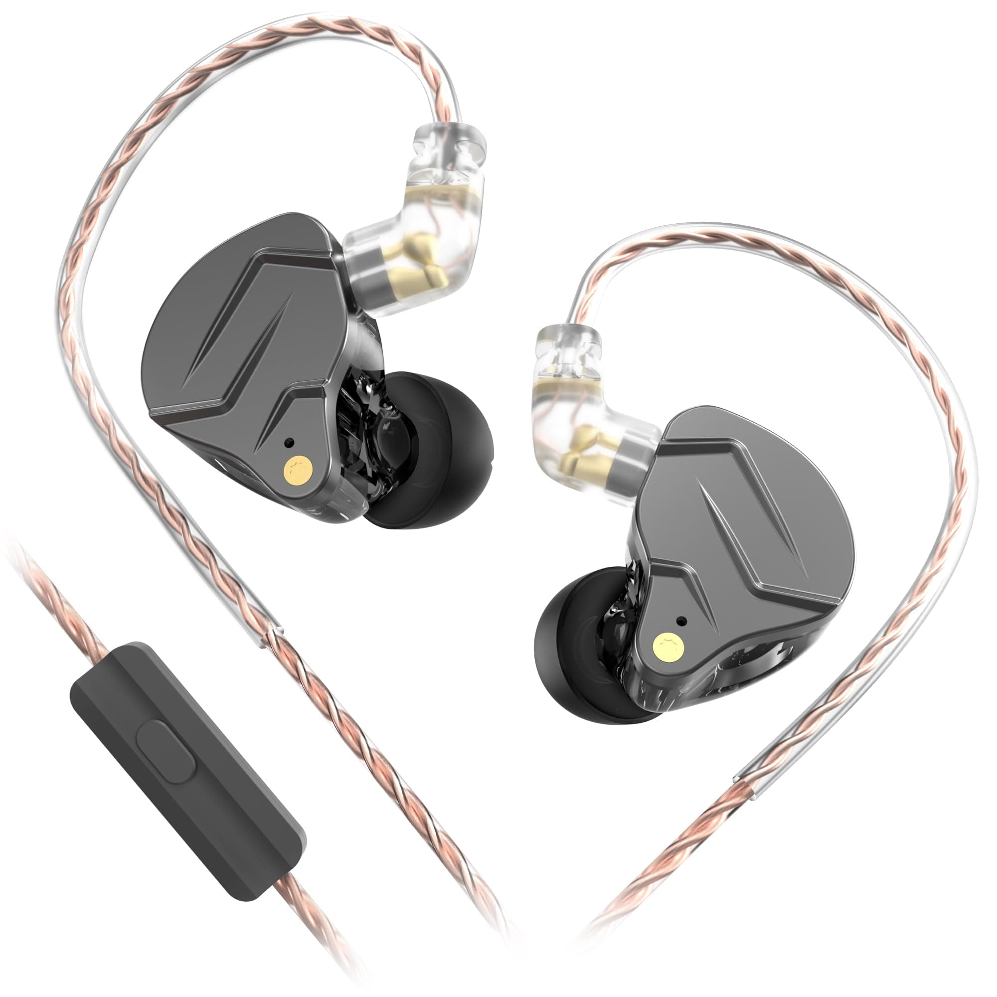 Sounce ZSN Pro Metal Earphones 1BA+1DD Hybrid In-Ear Headset with Mic |High-Resolution Sound | 3.5mm Jack | Premium Grey Design | Comfortable Fit | Du...