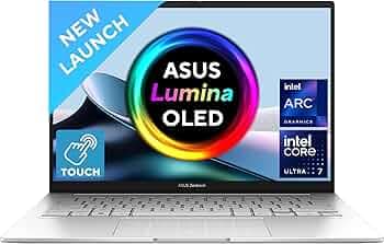 ASUS Zenbook 14, Intel Core Ultra 7, 14" 3K OLED 16:10 120 Hz, Thin & Light Laptop, Built-in AI (32GB RAM/1 TB//Win 11/Office 2021/Backlit/Touchscreen...