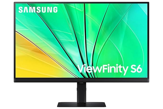 Samsung 27-Inch(68.47cm) QHD ViewFinity S6 Monitor, IPS, 100 Hz, 1.07 Billion Colors, HDR10, Multiple Ports, Easy Setup, Height Adjustable Stand, Pivot, Eye Care Technology (LS27D600EAWXXL, Black)