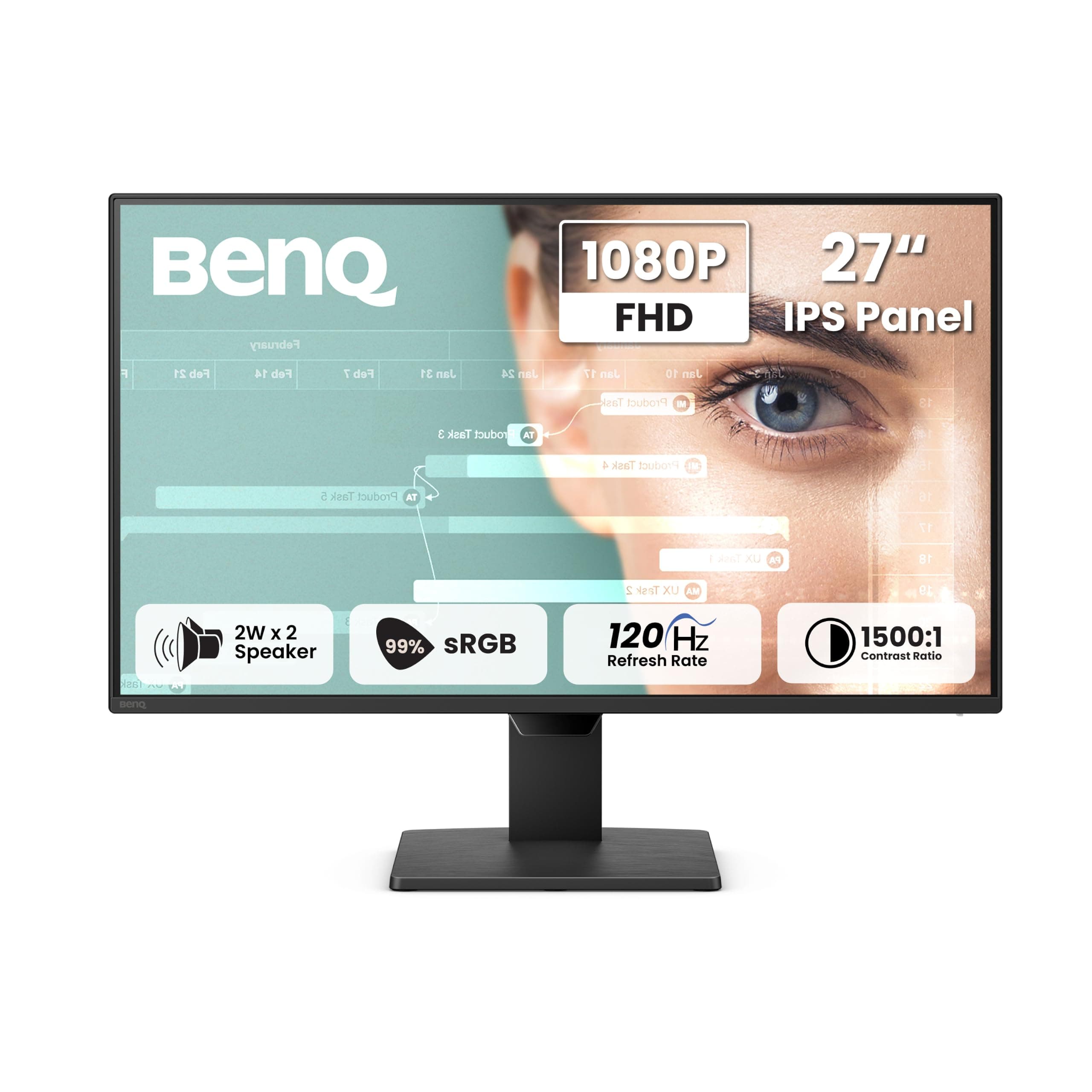 BenQ GW2790P 27"(68.58 cm) 120Hz FHD(1920x1080p) IPS Monitor|99% sRGB|Eye-careU|HDMI(v1.4)|DP(v1.2)|Ultra Thin Bezel|1 ms|...