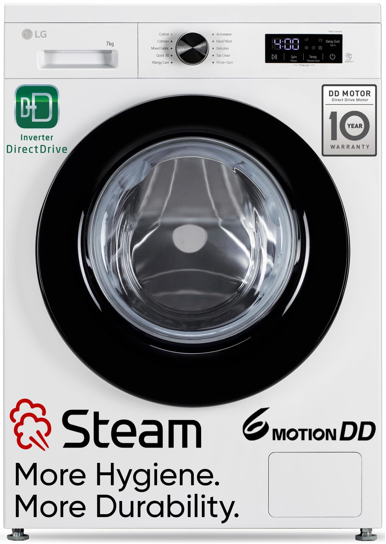 LG 7 Kg 5 Star Steam, Inverter Direct Drive Technology, 6 Motion DD, Fully-Automatic Front Load Washing Machine (FHB1207Z2WB, Dial + Full Touch Button...