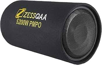 Zessqaa ZQ-1201BST 12 Inch Active Bass Tube Subwoofer for Car | 5200W PMPO | Built-in 200W Amplifier | MDF Wood with Matte Black Finish | RCA, AUX & S...