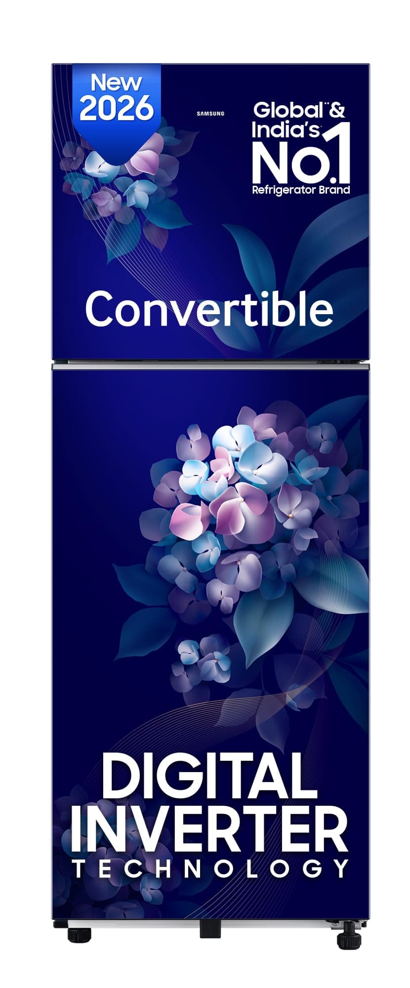 Samsung 236 L, 2 Star, Convertible, Digital Inverter Frost Free Double Door Refrigerator (RT40H28U2HSHL, Hydrangea Blue, 2026 Model)