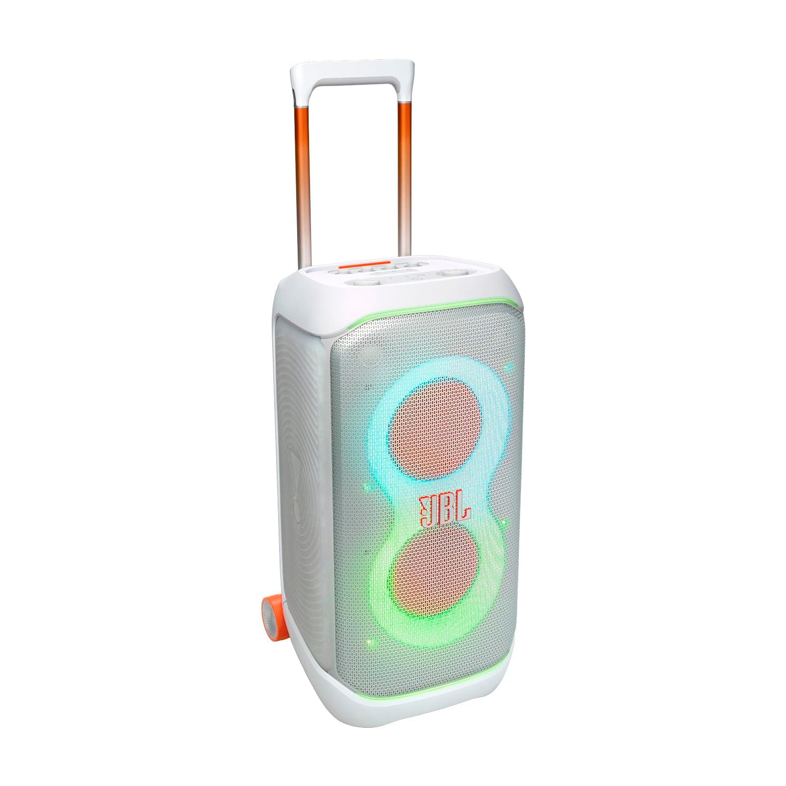 JBL Partybox 320, Portable Bluetooth 240W Party Speaker, AI Sound Boost, Futuristic Light Show, Multispeaker Connection by Auracast, Telescopic Handle...