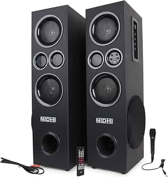 Nidhi Black Panther Double Tower Speaker with MIC 150 W Bluetooth Tower Speaker