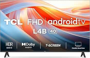 TCL 101 cm (40 inches) Mettalic Bezel-Less Full HD Smart Android LED TV 40L4B (Black)