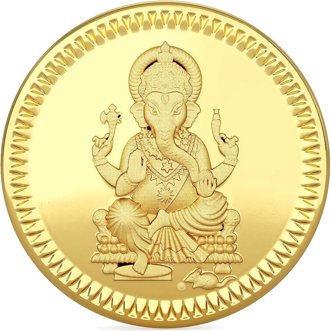 Joyalukkas 22k (916) 4 gm BIS Hallmarked Yellow Gold Precious Coin with Lord Ganesh Design