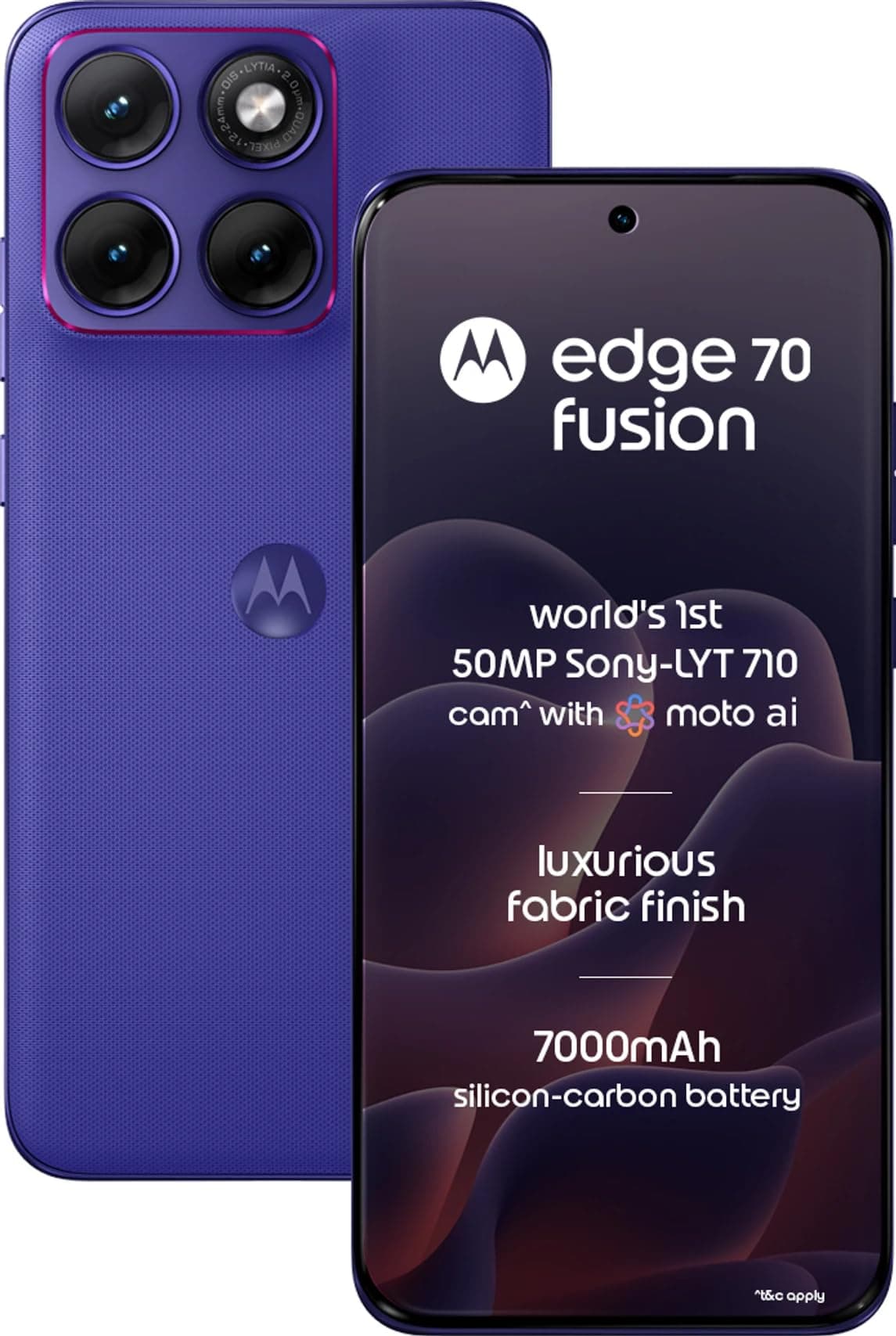 Motorola Edge 70 Fusion 5G Smartphone, Pantone Orient Blue, 8 GB RAM, 128 GB Storage, Snapdragon 7s Gen 4 Processor, 50 MP +