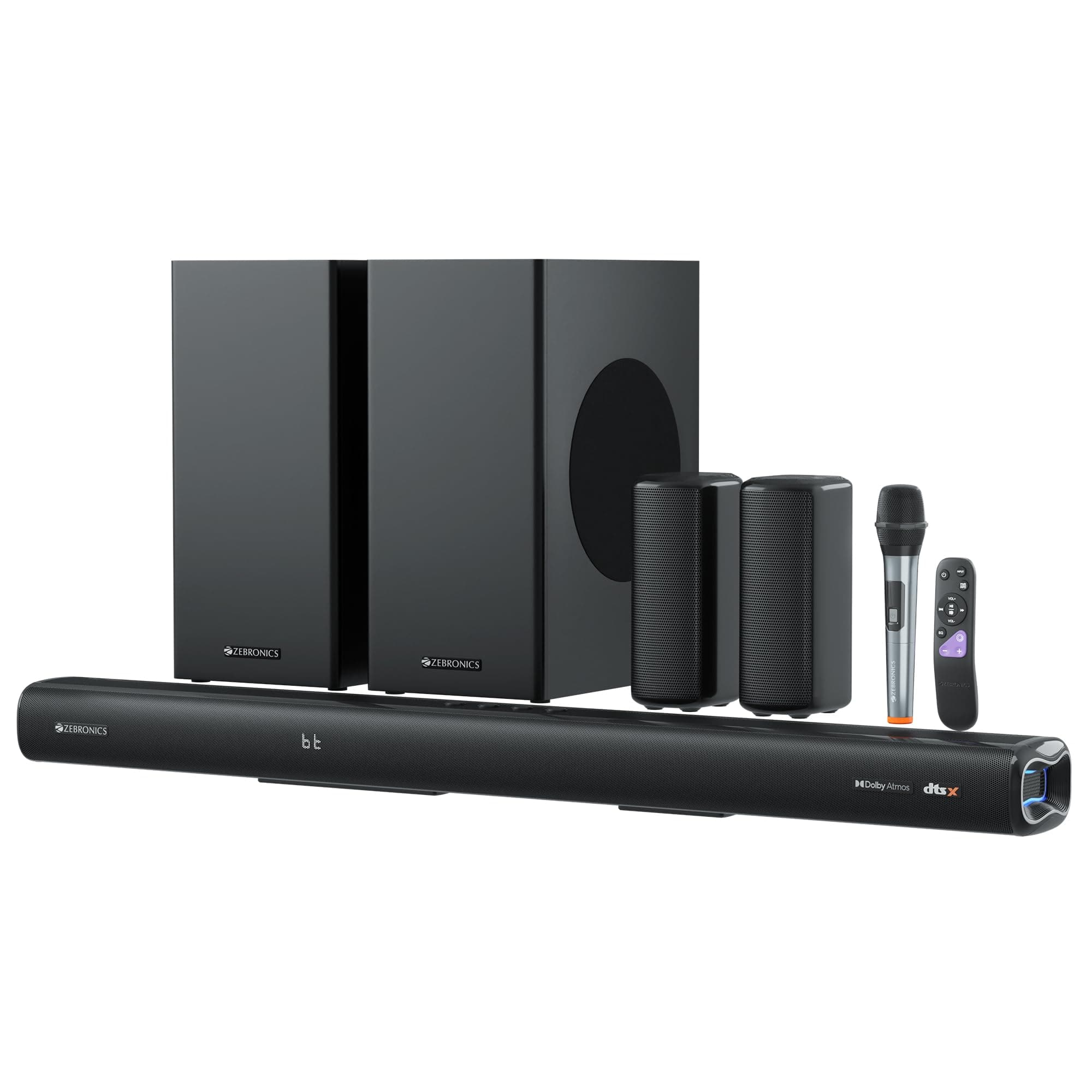 ZEBRONICS New Launch Juke BAR 9900,7.2.2(5.2.4) Channel Soundbar,725 Watts,Dolby Atmos, DTS X,HDMI eARC,Optical in,Dual Wireless Subwoofer & Satellite...