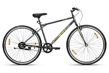 Unisex Ninety One Hellfire 700C Hybrid Rigid Single Speed Cycle in 29" Wheel Size with Extra Slim Tyres, Black