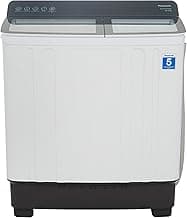 Panasonic 10.5 kg  Semi-Automatic Top Loading Washing Machine (NA-W10H5HRB,Grey) with Toughened Glass Lid and Soft Closing Lid
