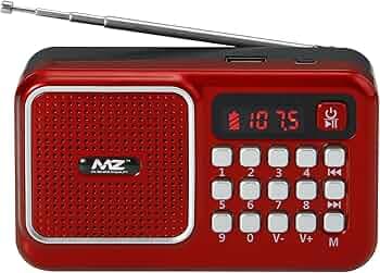 MZ M41VP (FM SUPER RADIO) with Bluetooth/USB/Aux/TFT Card 1200mAh Battrey FM Radio (Red)