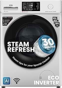 IFB 8 Kg 5 Star with 9 Swirl Wash, AI Powered, Wi-Fi, Fully Automatic Front Load Washing Machine (Senator SXN 8014, Steam Refresh Program with Eco Inv...