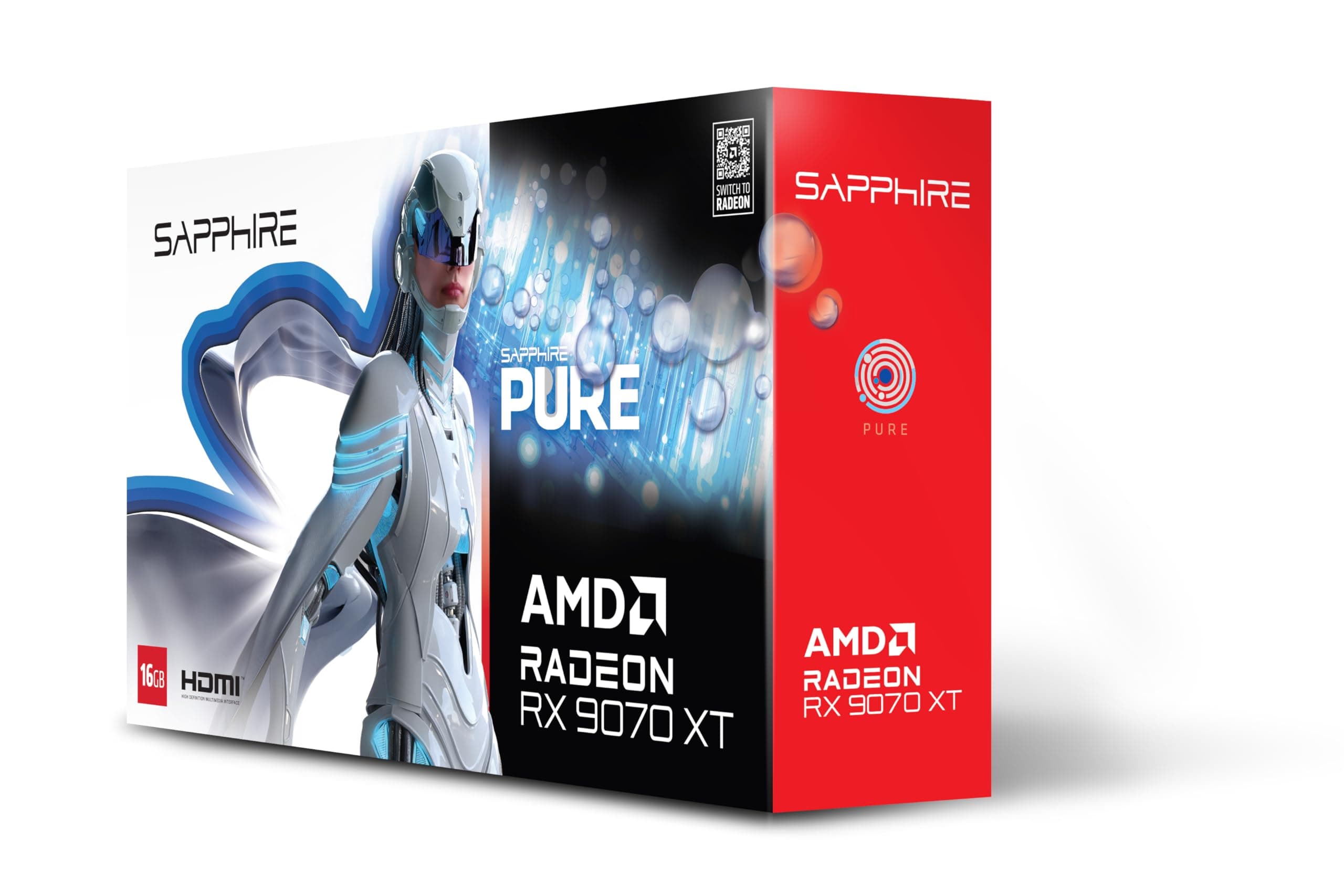 Sapphire Pure AMD Radeon RX 9070 XT Gaming OC 16GB Dual HDMI/Dual DP