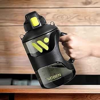 Woben,2200 ml, Black,Sport Water Bottle With Strap Portable Durable, Gym Fitness, Outdoor Climbing,Picnics Drinking Bottle