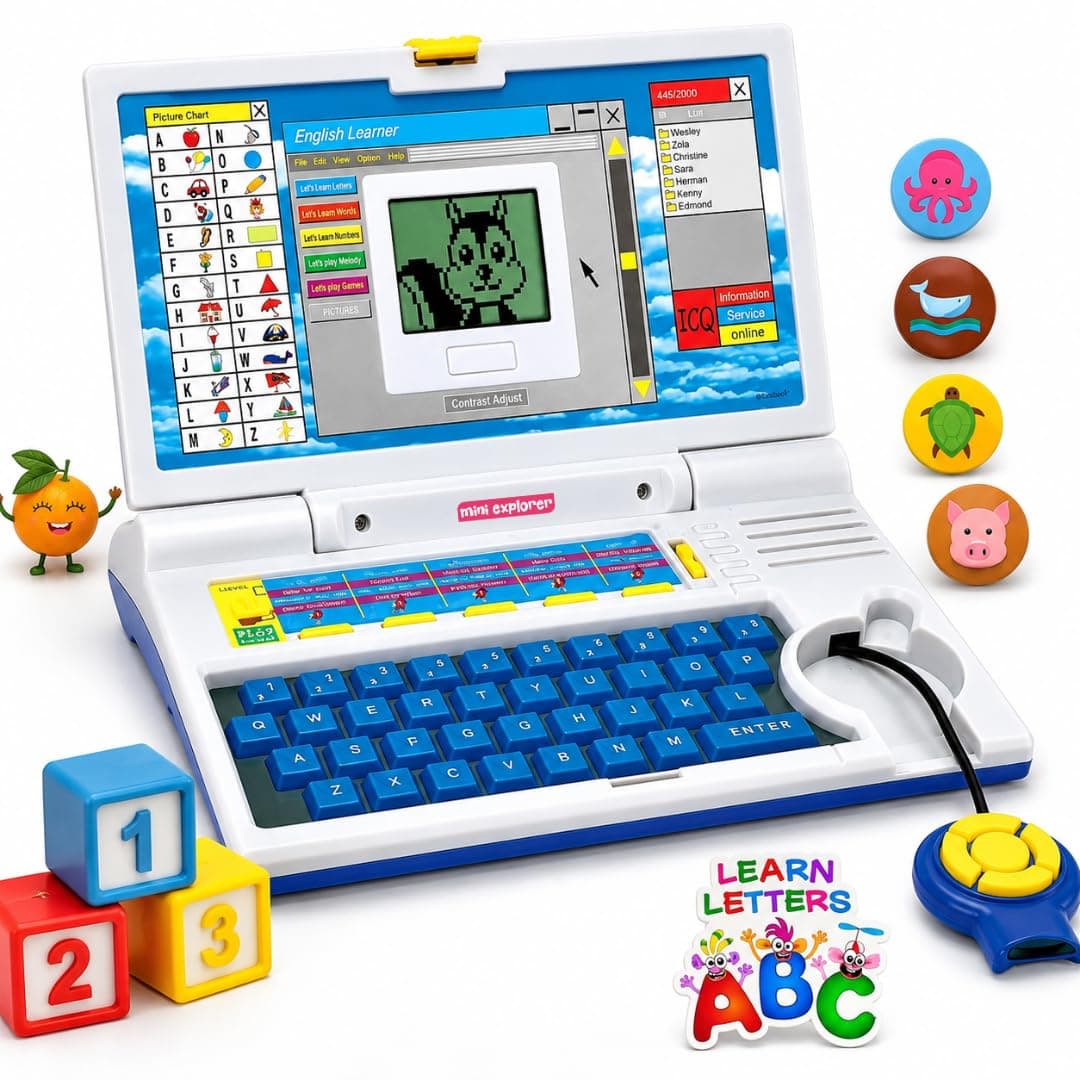 Mini Explorer Educational Computer Laptop Toy for Kids With Mouse |Toys for 2 - 5 Years Old Boys Girls| Learning Activity Alphabet, Letter, Words, Gam...
