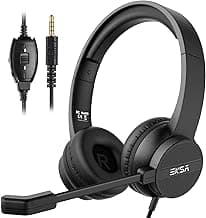 EKSA H12 Headphones with Microphone, PC Headset Computer Headset, Wired 3.5mm Connection, in-line Control for Volume, Noise Cancelling Mic for iPhone