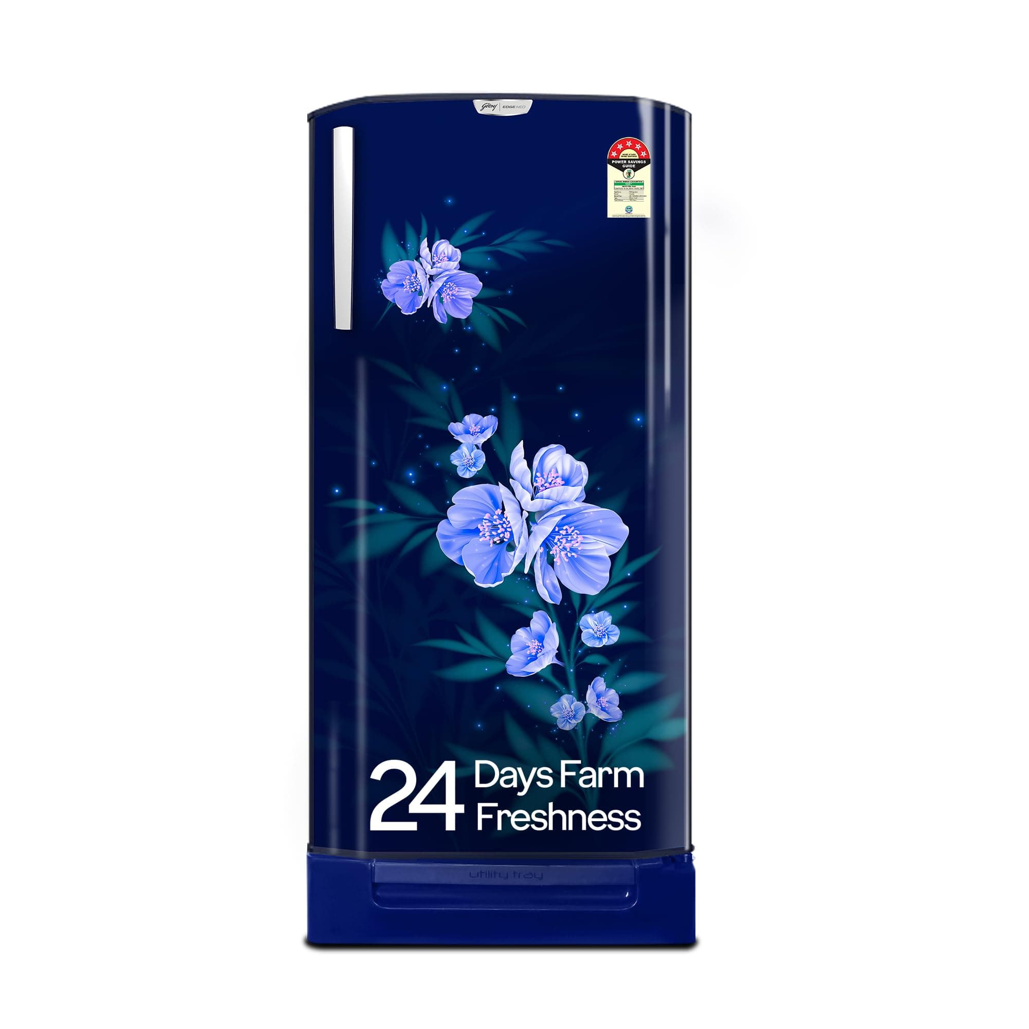 Godrej 180 L 5 Star Turbo Cooling Technology, 24 Days Farm Freshness Direct Cool Single Door Refrigerator With Base Drawer (2024 Model, RD EDGENEO 207...