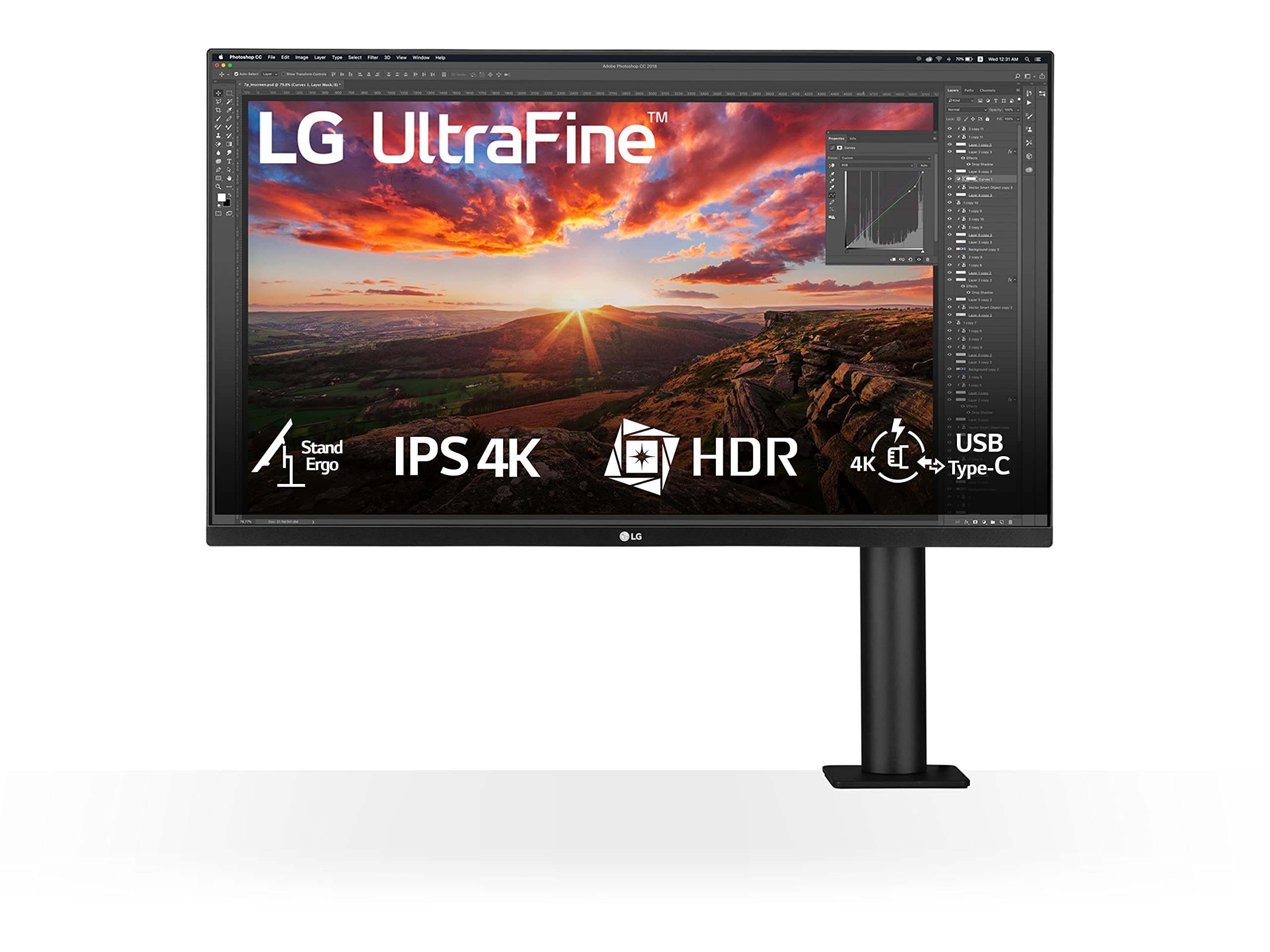 LG 32UN880K 32" (81.28cm) 3840x2160 Pixels Ultrafine Display Ergo UHD 4K IPS Display with HDR 10 Compatibility and USB Type-C Connectivity, Tilt/Heigh...