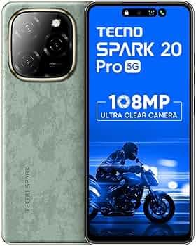 TECNO SPARK 20 PRO 5G (Neon Green, 8GB+128GB) | 108MP Ultra Clear Imaging | Super Ellipse Design | MTK D6080 5G Processor | 6.78" 120Hz LTPS LCD Displ...
