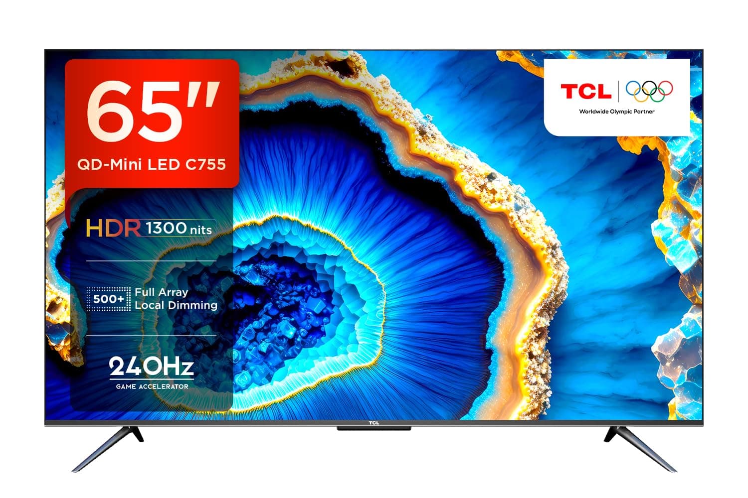 TCL 164 cm (65 inches) 4K Ultra HD Smart QD-Mini LED Google TV 65C755 (Black)
