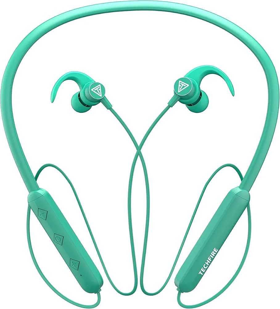 FIRE TF-145-36 Hours Playtime Neckband hi-bass Wireless Bluetooth Headphone Bluetooth Headset (Teal Green)