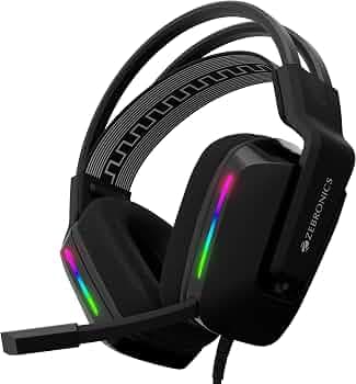 (Refurbished) ZEBRONICS Havoc Premium Gaming Over Ear Headphone with Dolby Atmos Subscription, 50mm Neodymium Drivers, Extra Soft Ear Cushion, Suspens...