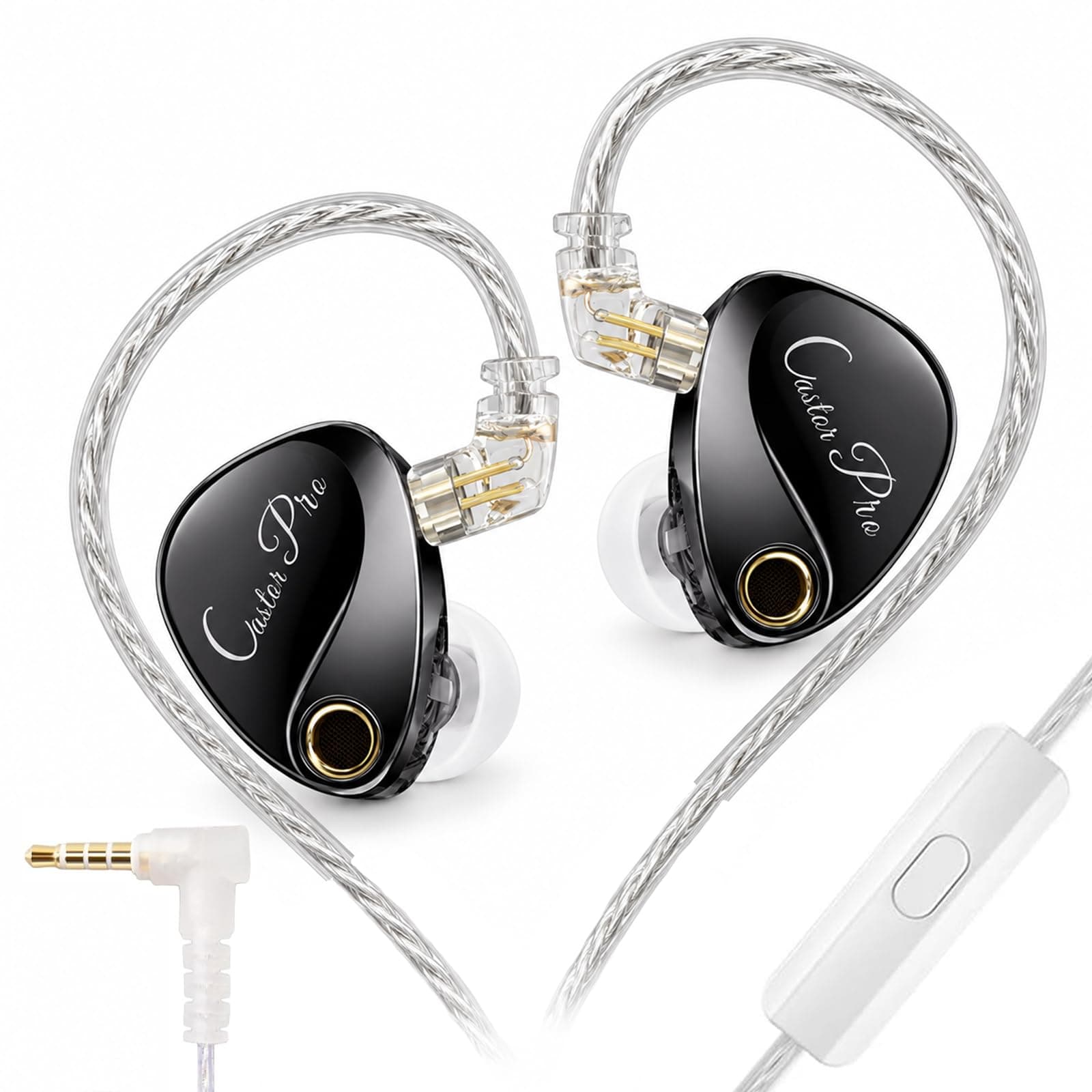 AUDIOCULAR x KZ Castor Pro IEM in Ear Monitor HiFi Wired Earphone, KZ IEM, Improved Bass, Dual 10mm Dynamic Driver, 4-Level Tuning Switch, KT02H20P DA...