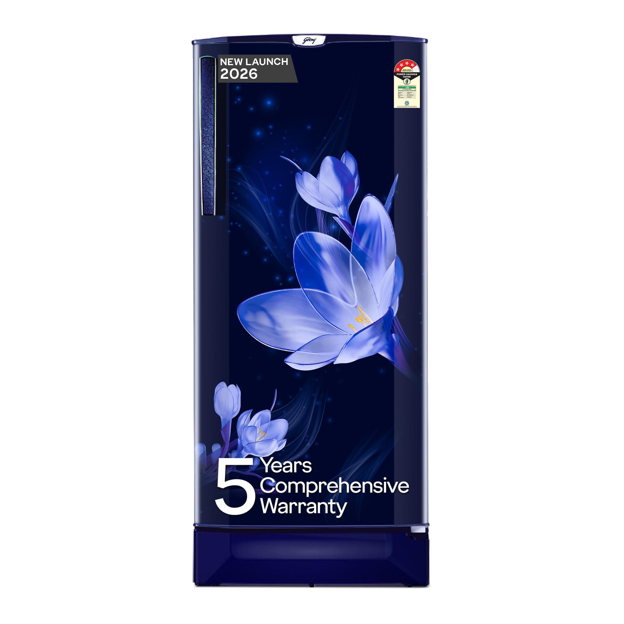 Godrej 185 L 4 Star Single Door Refrigerator with Turbo Cooling Technology, Toughened Glass Shelves & 5 Years Warranty (RD 195DN TAI MY BL, Mystic Blu...
