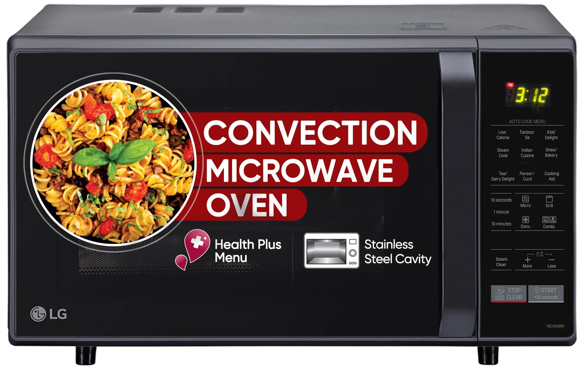 LG 28 L Convection Microwave Oven (MC2846BV, Black)
