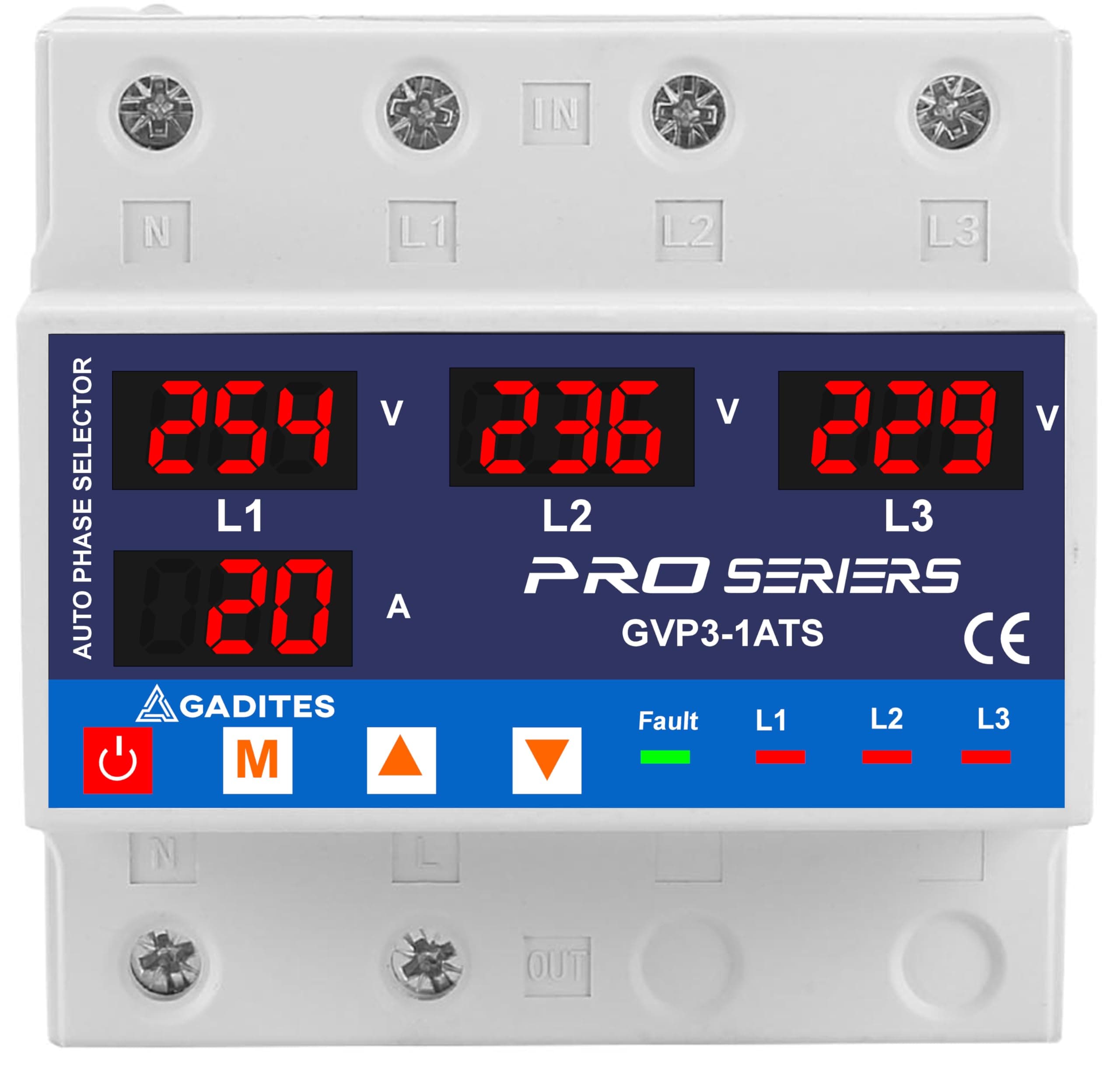 GADITES Latest Voltage Protector 3 Phase to Single-Phase Converter with Voltage & Overcurrent Protection, Automatic Phase Changer for Home Purpose Hyb...