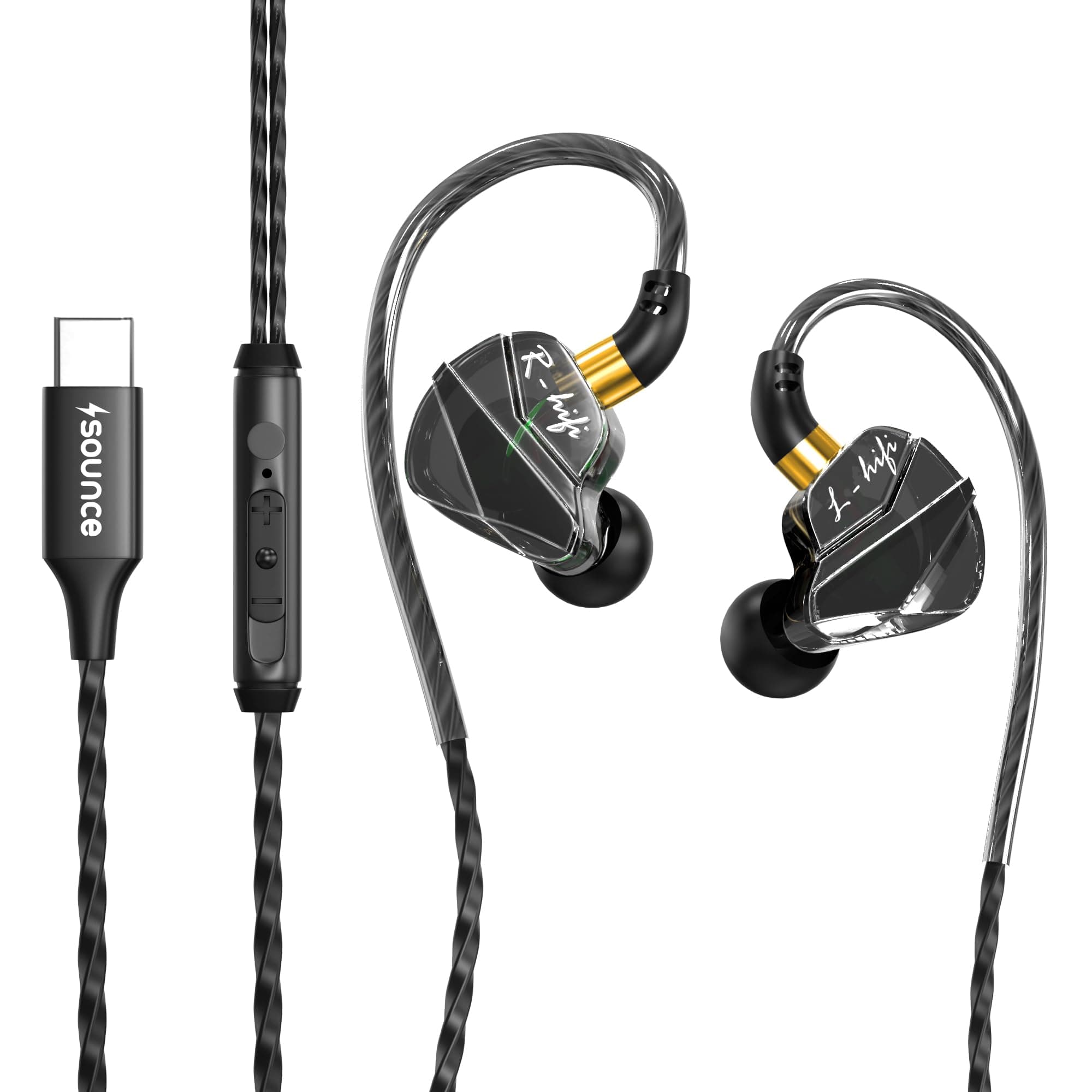 Sounce in-Ear Type C Wired Earphones with 14.2mm Dynamic Driver, HD in-Line Microphone, Comfortable Ergonomic Earbuds Design, Anti-Tangle TPE Cable, i...