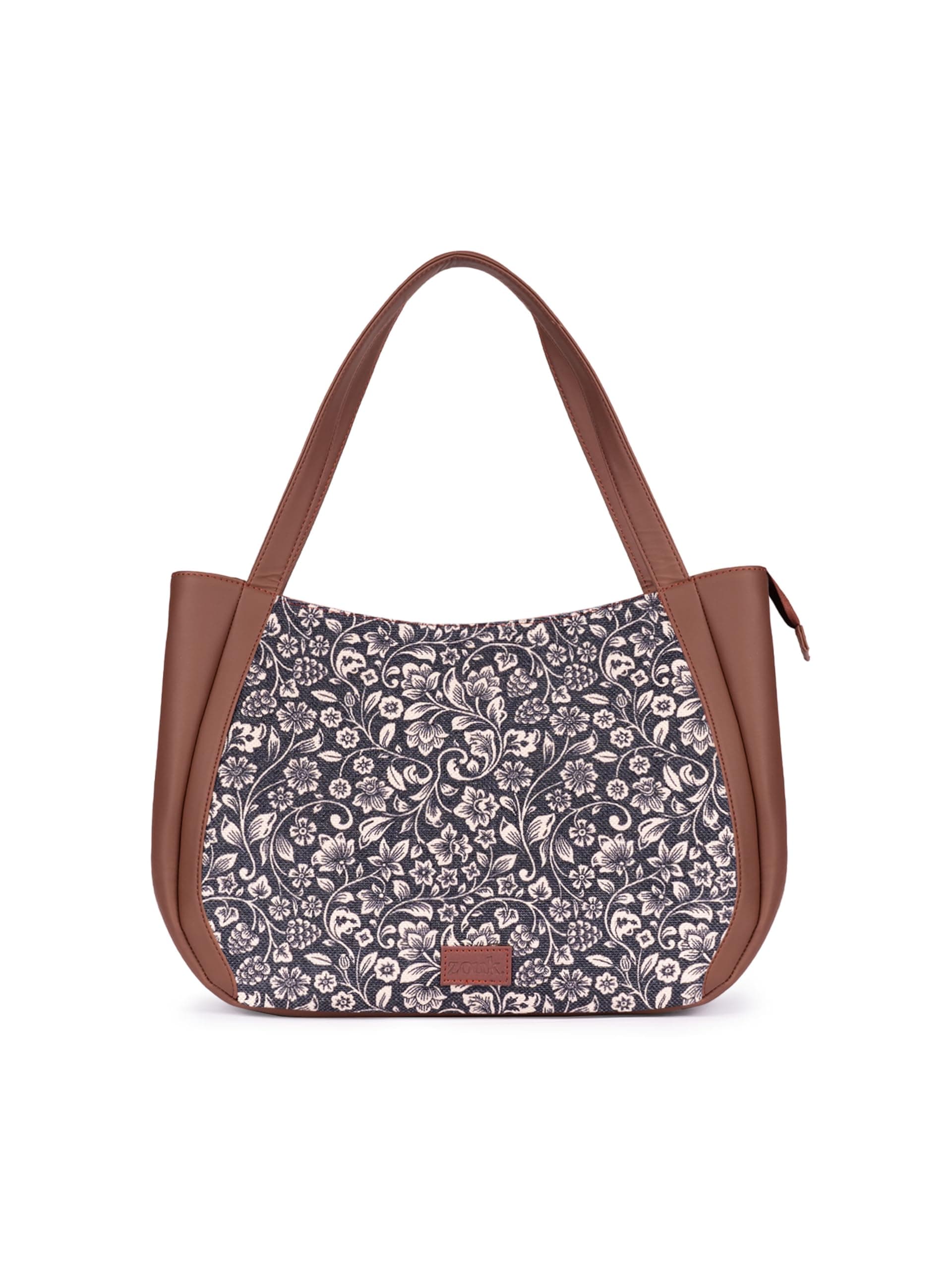 ZOUK Jute Handcrafted Vegan Leather Women's Shoulder Luna Handbags
