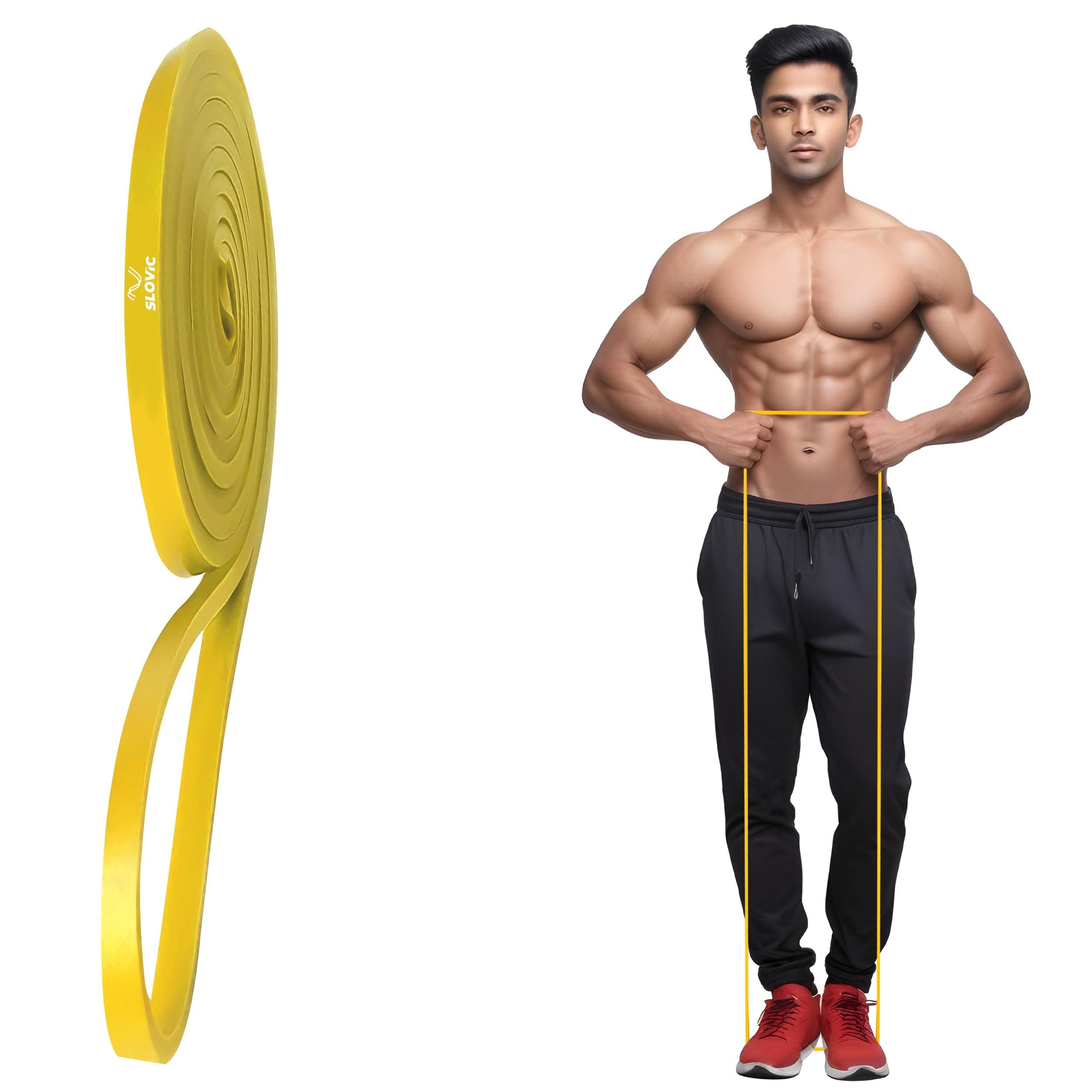 Slovic Resistance Bands for Workout | Resistance Band Set | Exercise Band for Home Gym Fitness | Pull Up Band | Loop Band | Stretching Band | Gym Band for Men & Women | Heavy Duty Material - 1 Year warranty