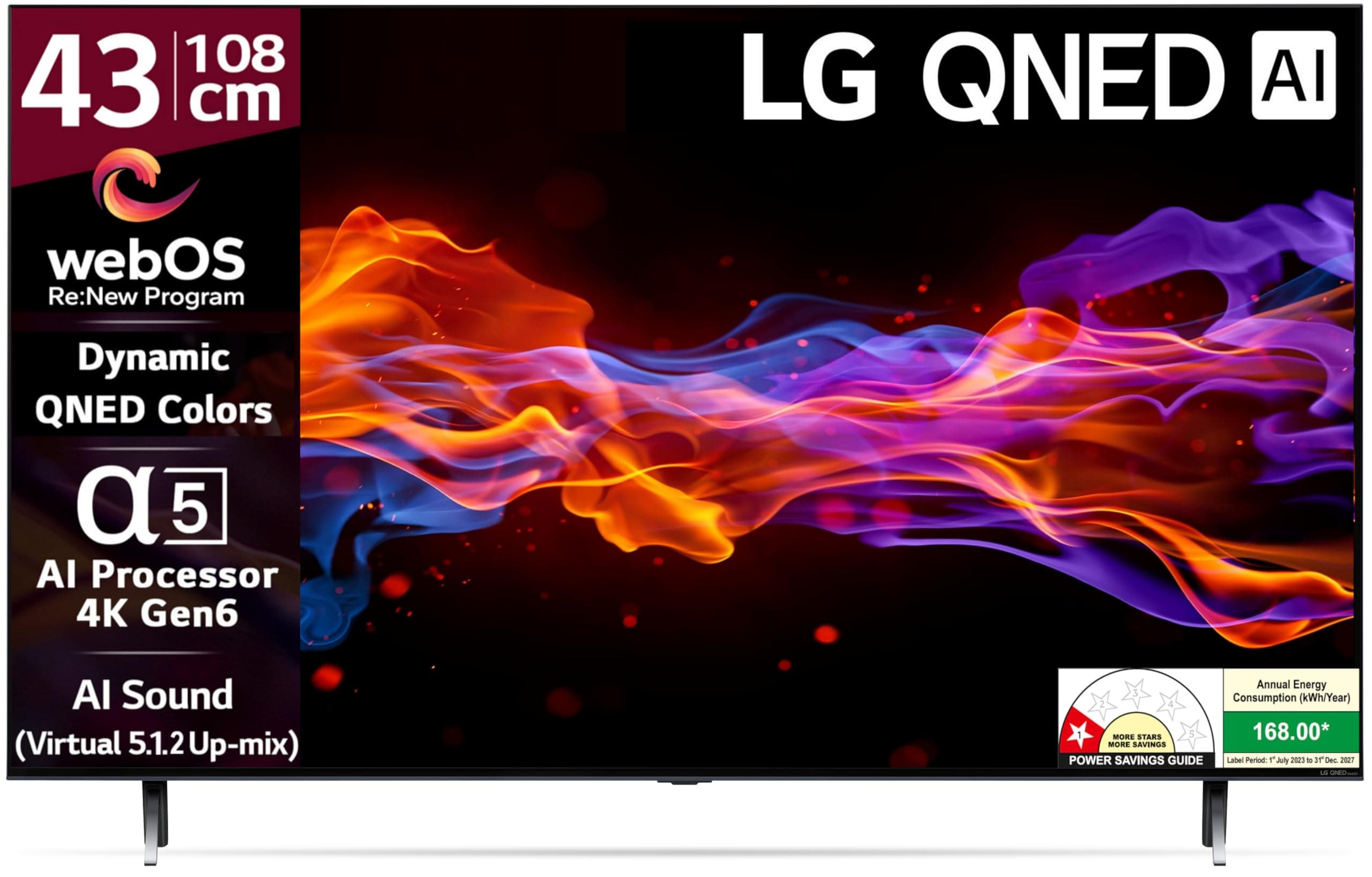 LG 108 cm (43 inches) 4K Ultra HD Smart QNED TV 43QNED75SRA (Black)