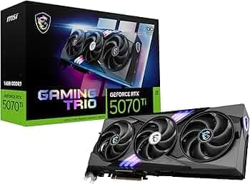 MSI GeForce RTX 5070 Ti 16G Gaming Trio OC Plus Graphic Card - NVIDIA GeForce RTX 5070 Ti GPU, 16GB GDDR7 256-bit Memory, 28 Gbps, PCI Express Gen 5 I...